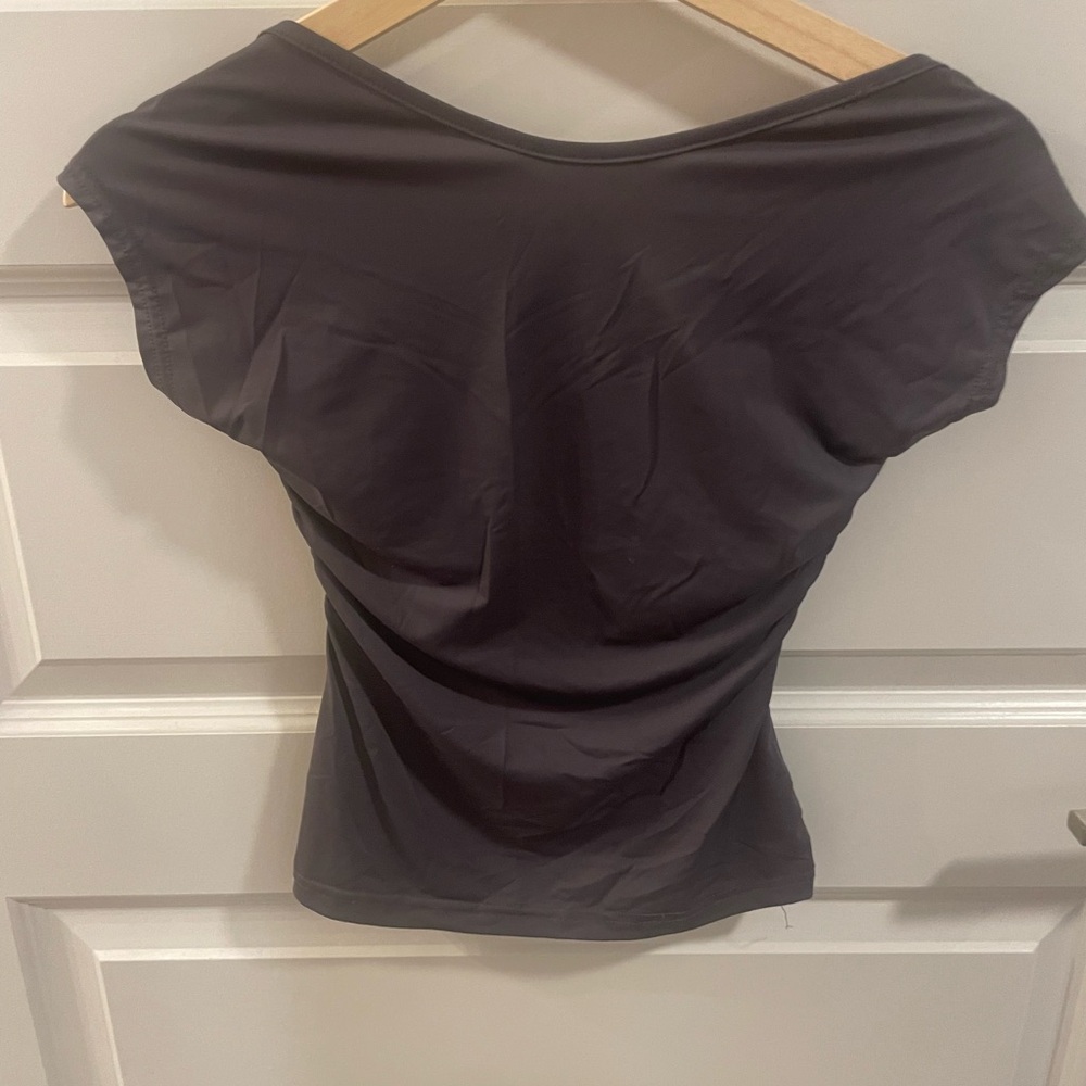 Princess Polly Charcoal Short Sleeve Top